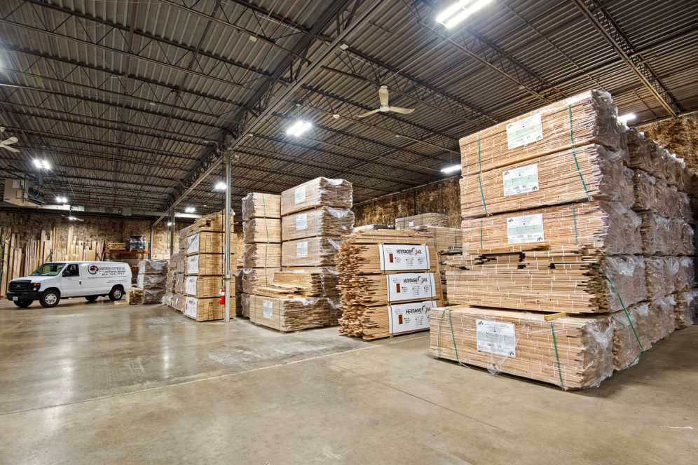 warehouse of a flooring store